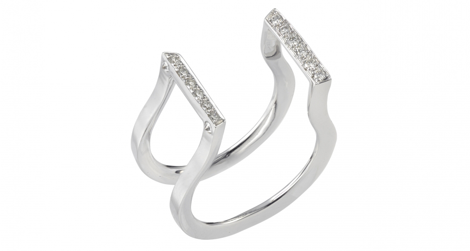 Ring white gold 16 diamonds - V2V Paris jewellery