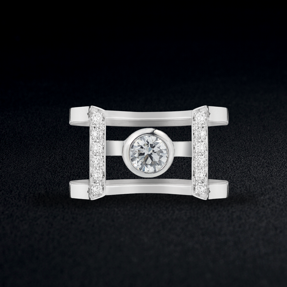 ring white gold 13 diamonds - V2V paris jewellery